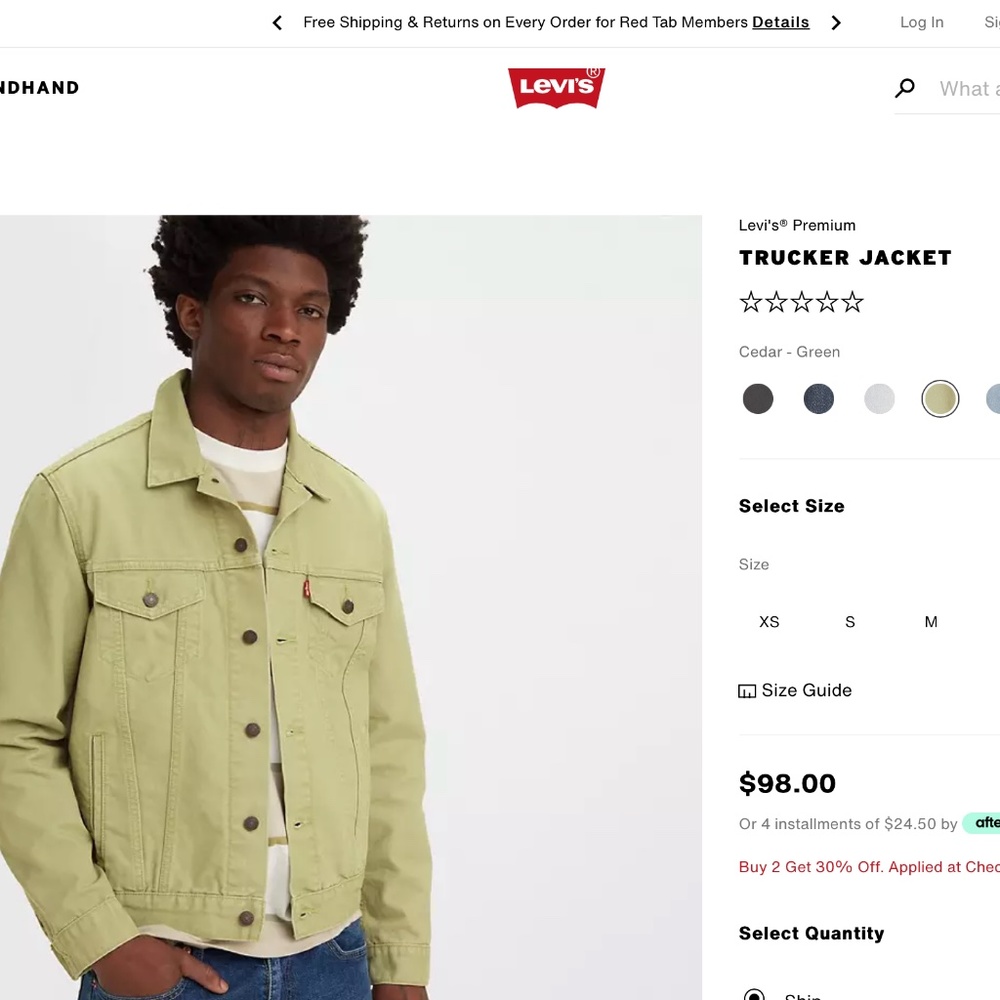 Levi's Premium TRUCKER JACKET in Cedar Green